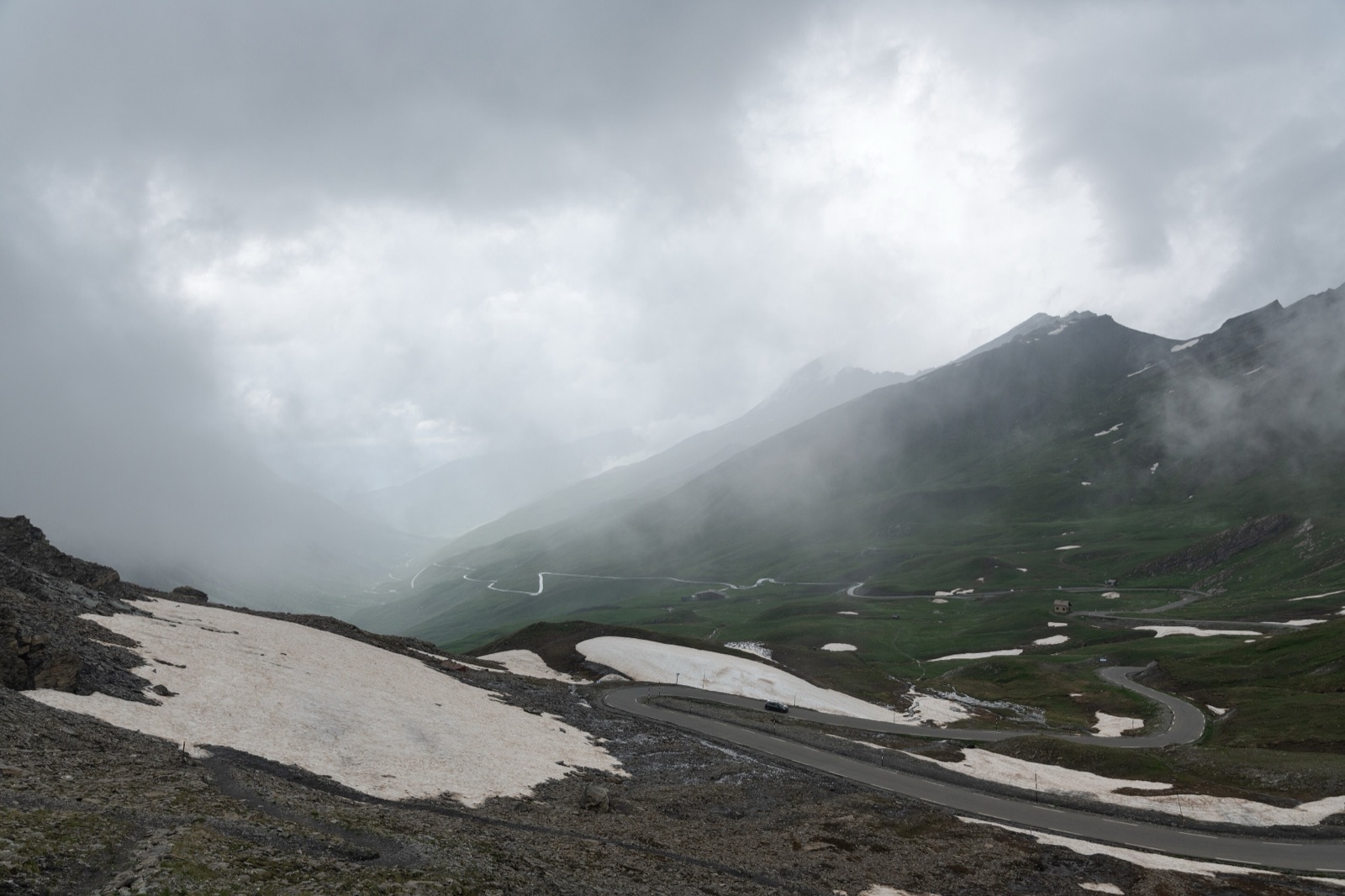 The Col Agnel road D205T climbing from Molines-en-Queyras