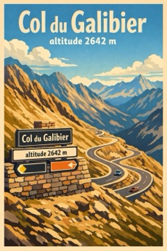 Vintage poster of the Col du Galibier