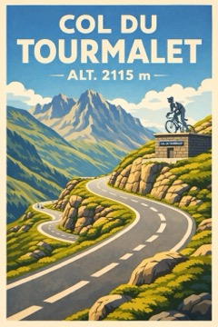 Vintage poster of the Col du Tourmalet