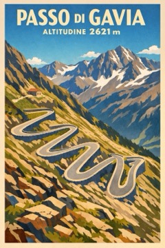 Vintage poster of the Passo Gavia