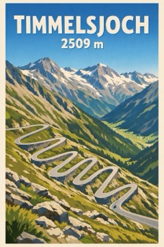 Vintage poster of the Timmelsjoch